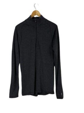 Smartwool Charcoal Merino 250 Pullover with Colorful Neck Tape